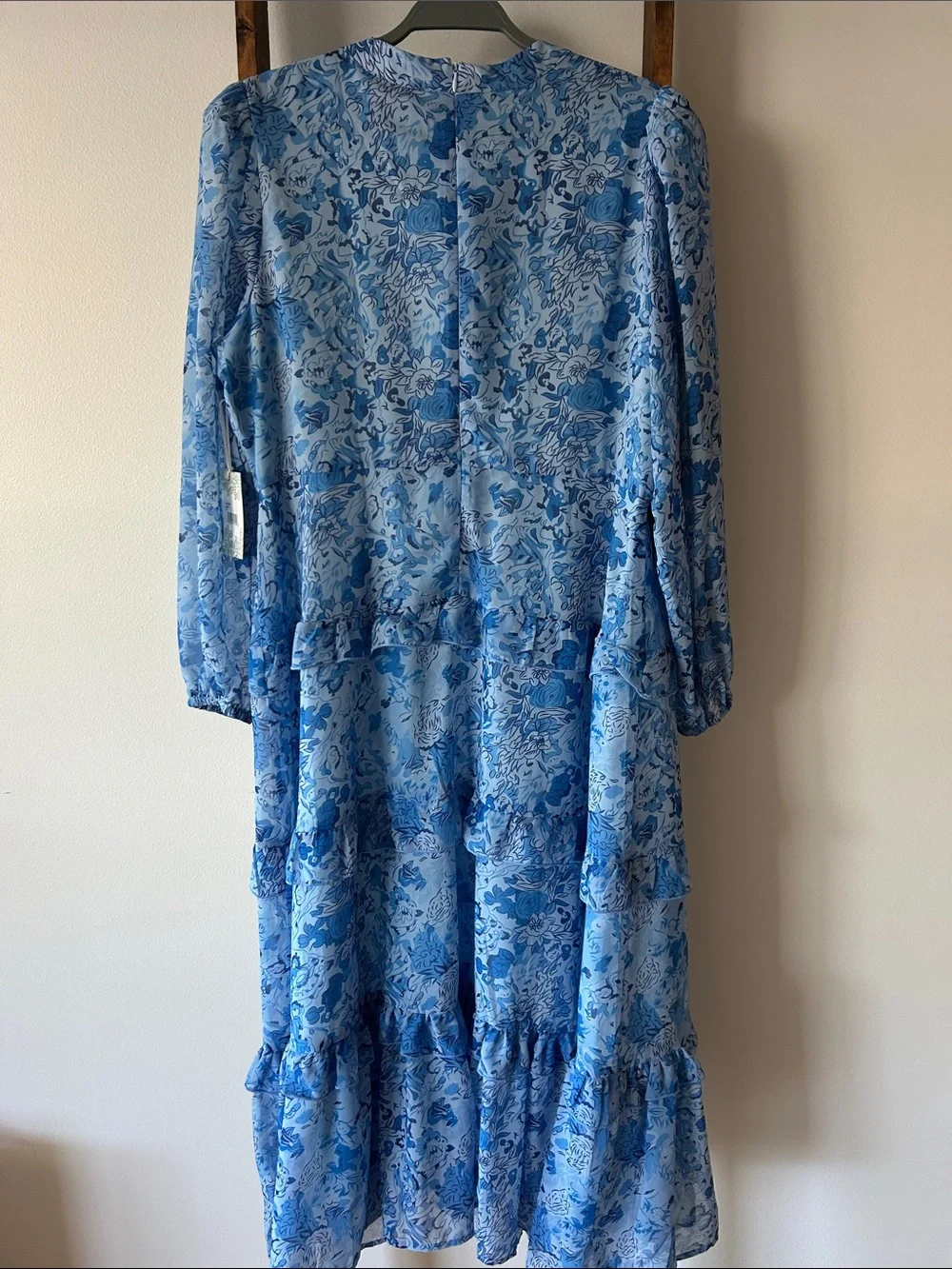 Hyacinth House Sky Blue Floral Long Sleeve Dress - Picture 6 of 8